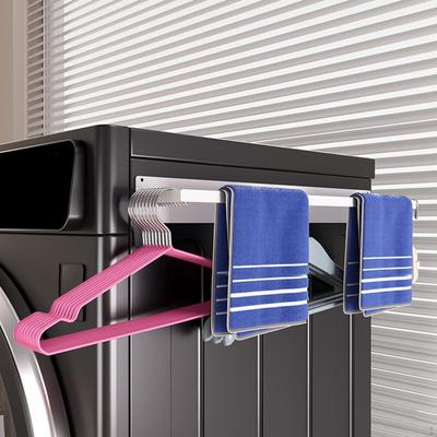 Laundry Side Rack Bathroom Clothes Hanging Sturdy Punch Easy Installation Storage Hanger