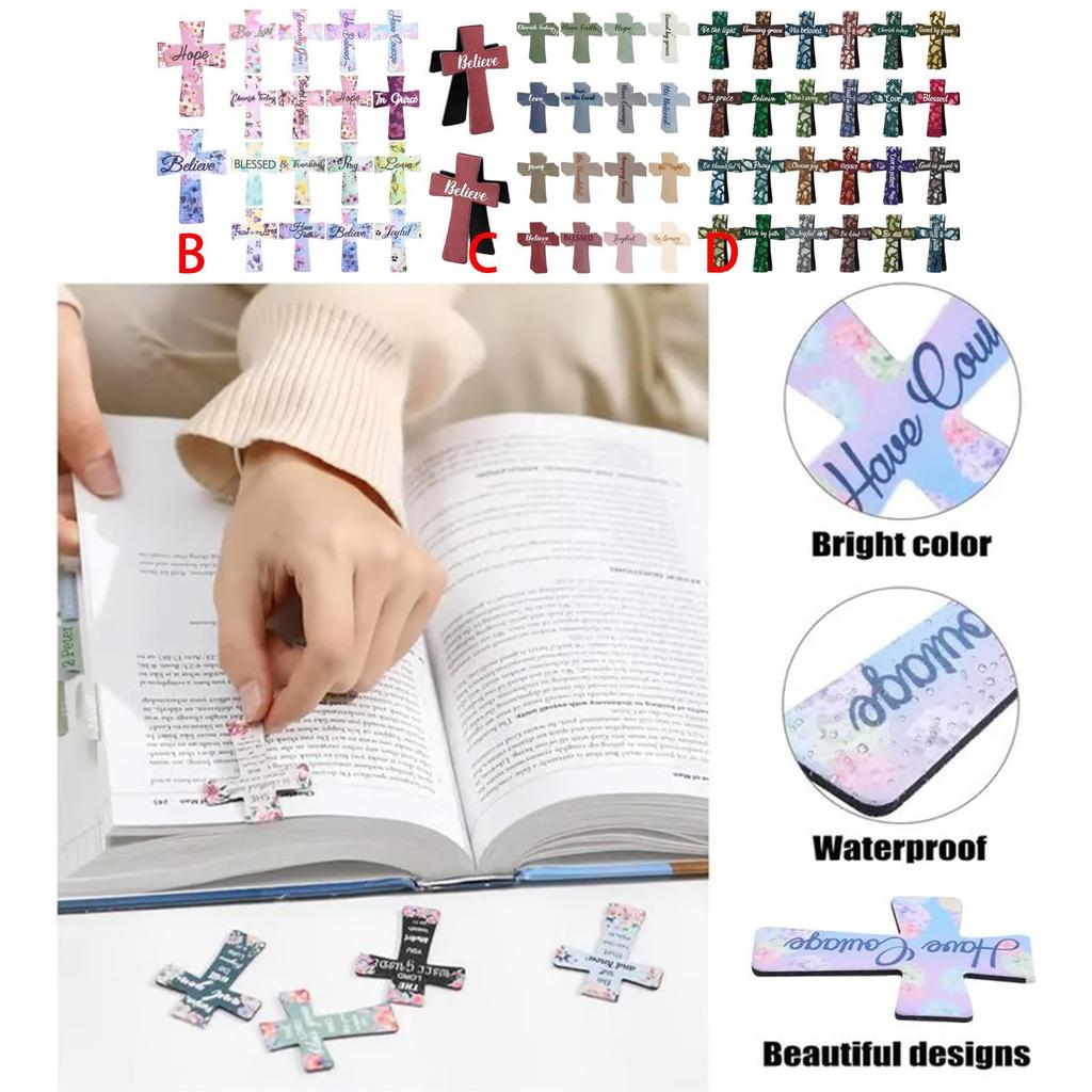 Cross Shaped Leather Bookmark Paper Book Reading Locator Page