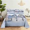 White Horse Bed Sheet 2/3pcs Set 3D Printed Animal Polyester Bed Flat Sheet With Pillowcase Bed Linen For Kids Baby Adult
