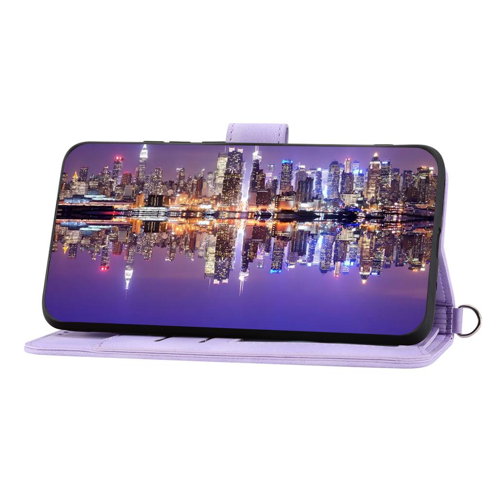 For Samsung Galaxy S24+ Case Multiple Card Slots Leather Wallet Cover with Straps