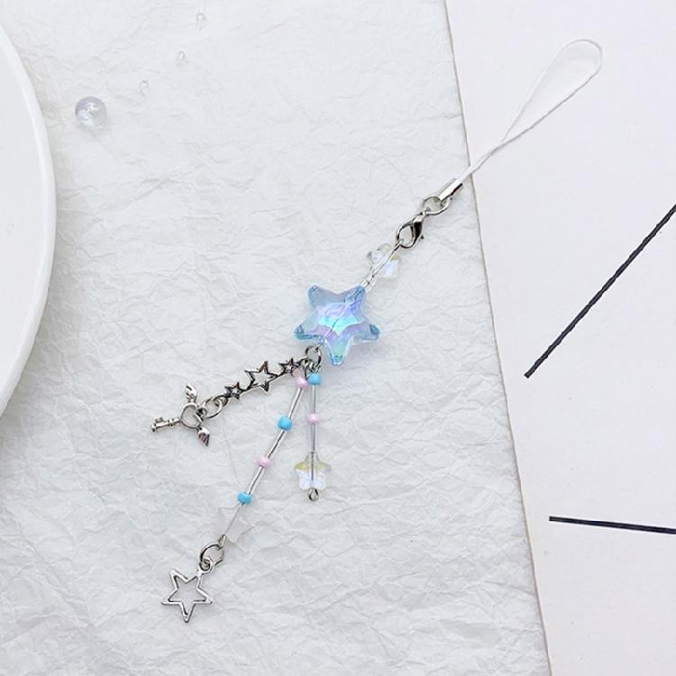 Cute Bowknot Phone Charm Acrylic Star Pendant Keychain Ornament Bag Accessory