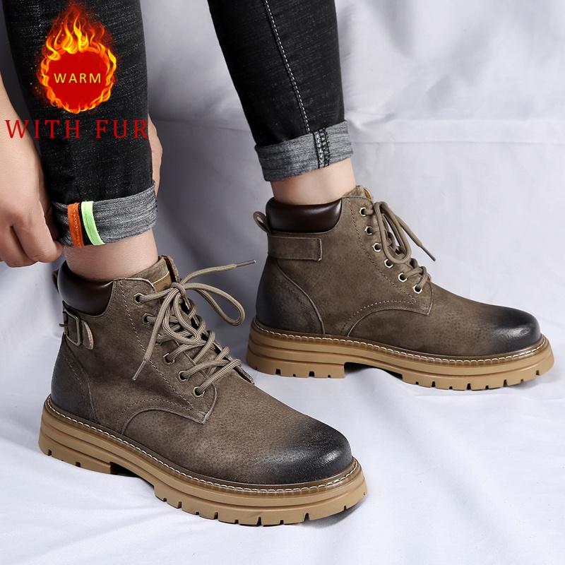 Autumn and Winter Men's Boots Trendy Minimalist Design Style Leisure Business Office Outdoor Motorcycle Genuine Leather Shoes