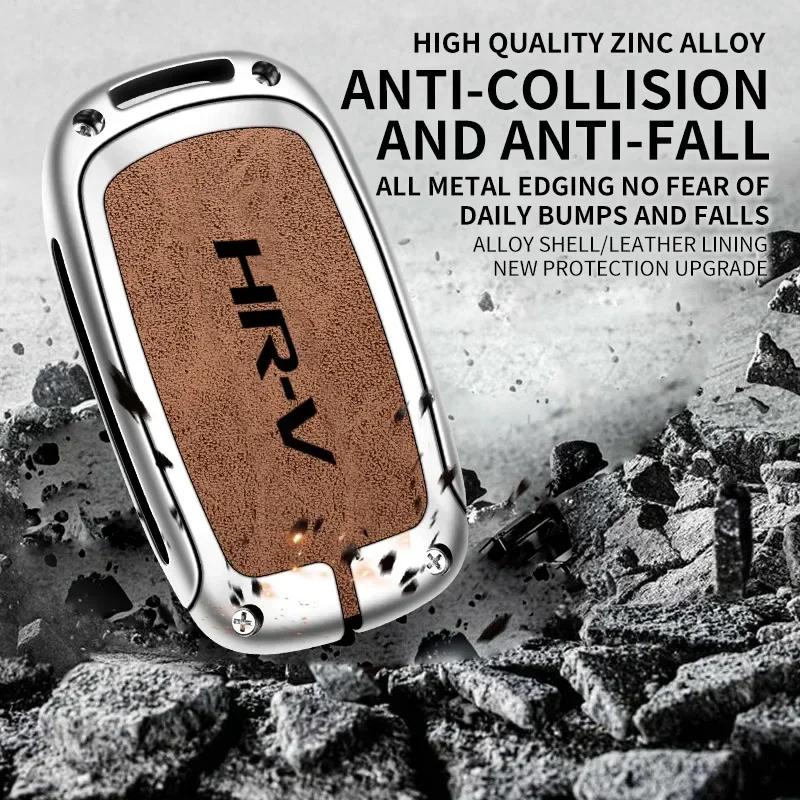 Zinc Alloy Car Key Case Cover for Honda HRV Protective Keychain Key Bag Set Keyless Personality Style Interior Accessorie