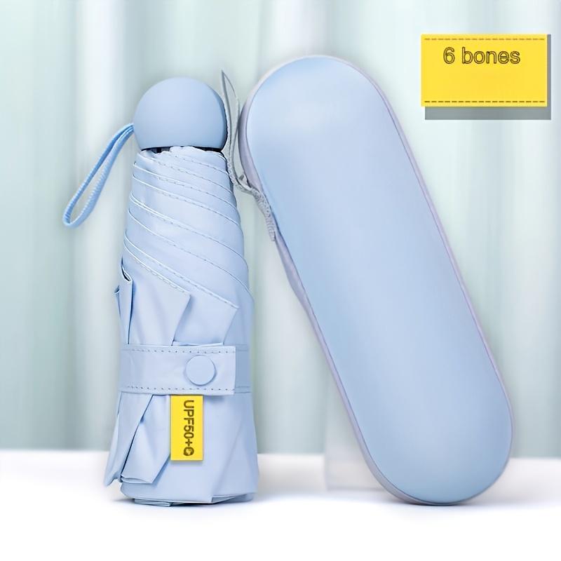 

Компактный мини-зонт с 6 спицами и капсульным чехлом - Ветрозащитный, Защита от солнца, Подходит для путешествий, походов и повседневного использования, Портативный дождевик небесно-голубой