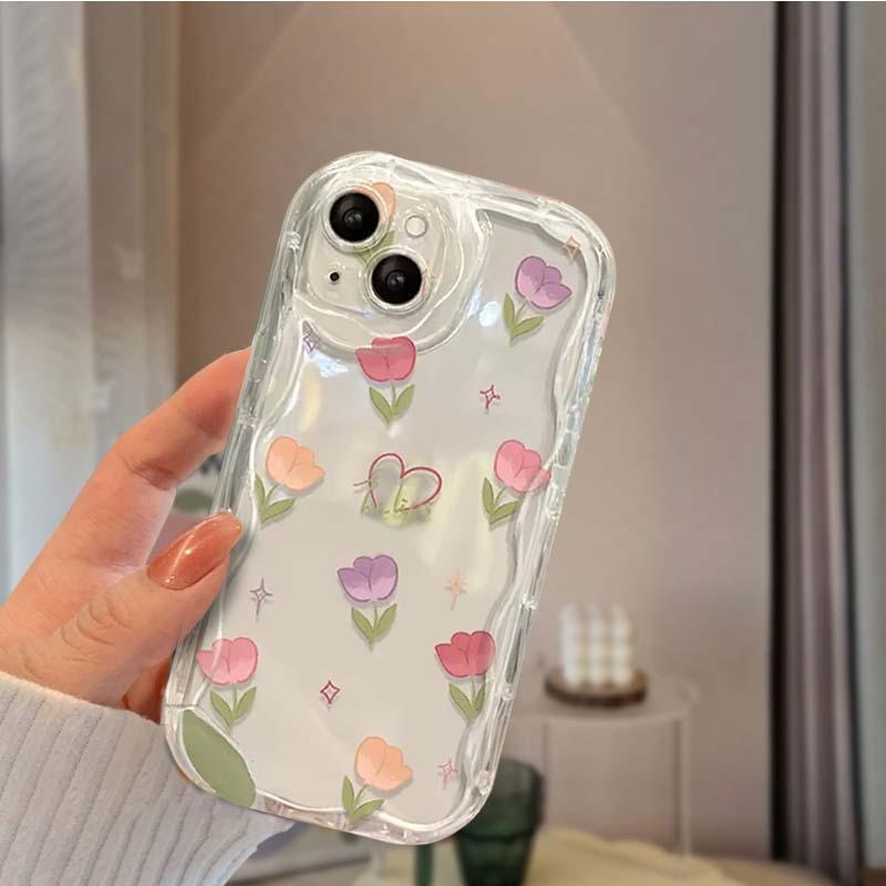 Pink Heart Tulip Flower Case For Infinix Note 40 30 Pro Zero 30 Hot 40i 30i 30 Play Smart 8 Tecno Spark 20 Cover Soft Capa