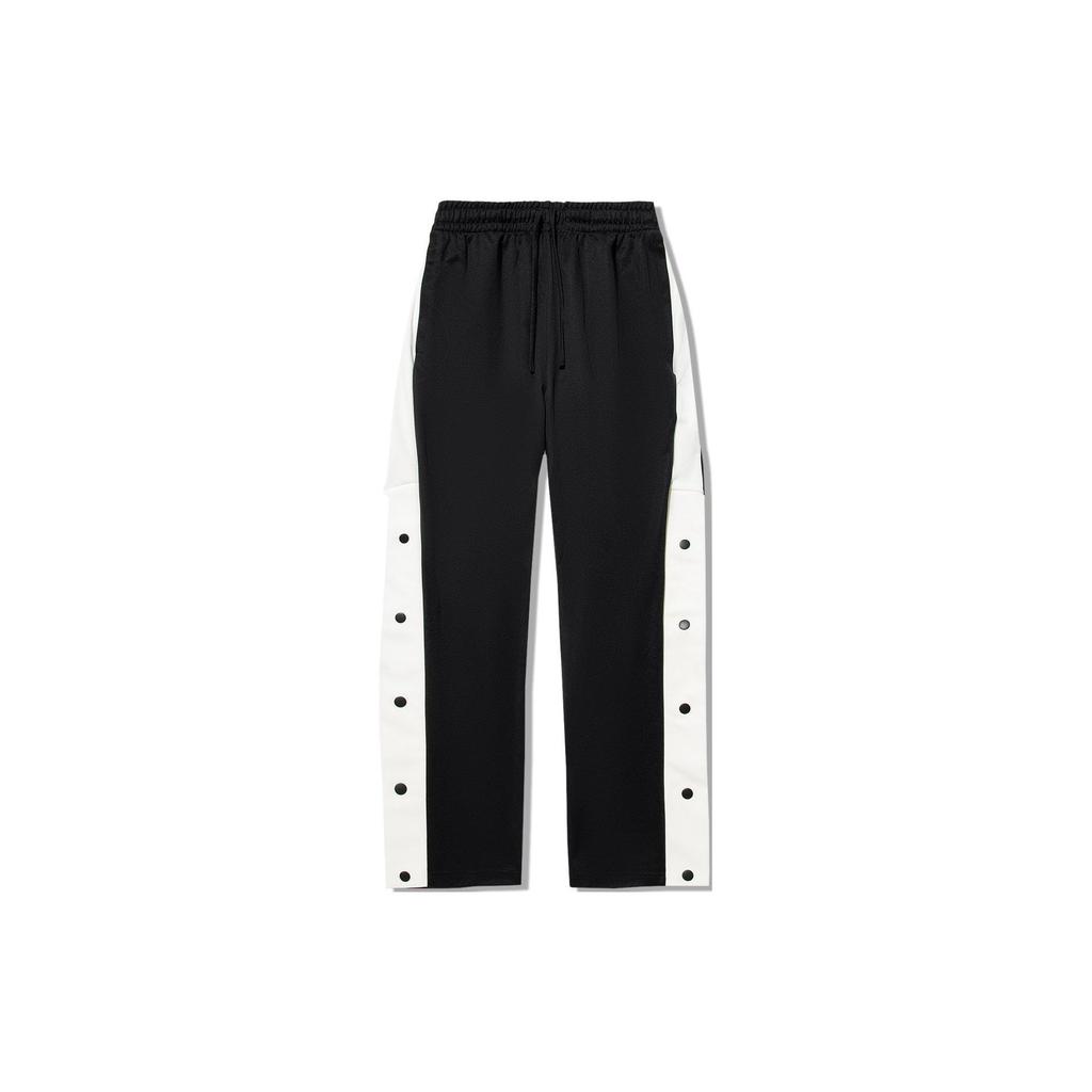 Li Ning Reignite Series Color Block Lace-Up Straight Loose Knit Sports Pants Men Pants Black AKLU239-1