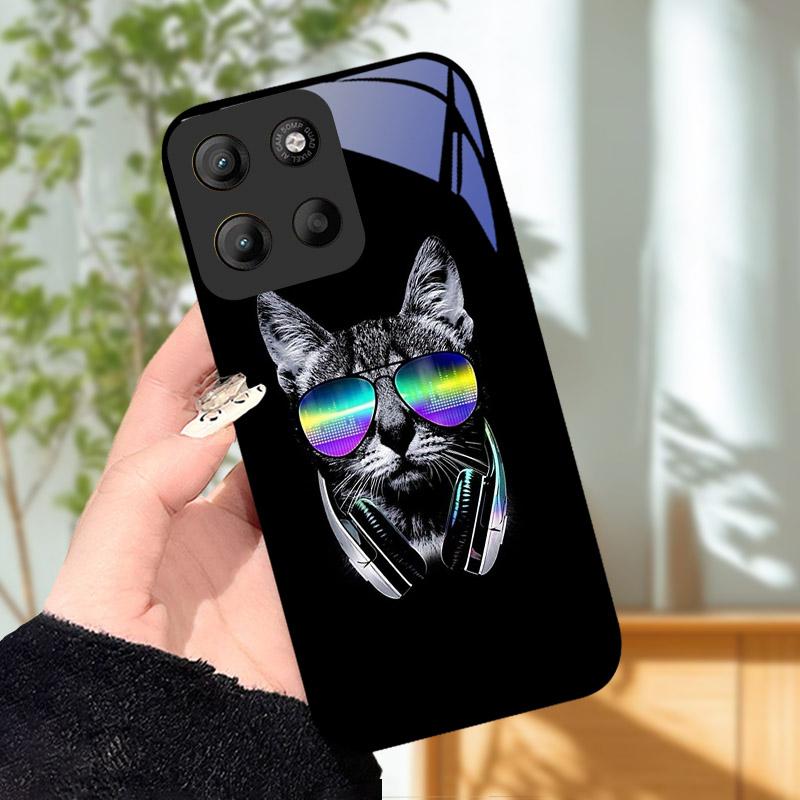 Do etui Motorola Moto G15 Coque Do etui na telefon Motorola MotoG15 Luksusowa osłona na telefon ze szkła hartowanego G 15 Osłona ochronna na aparat