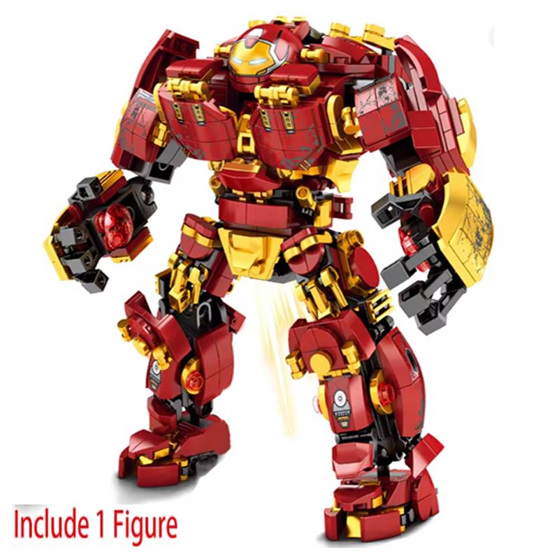 

Superheroes Avengers Iron Man Hulkbuster Steel Mecha Action Figures Building Blocks Classic Movie Model Bricks Toys For Kid Gift