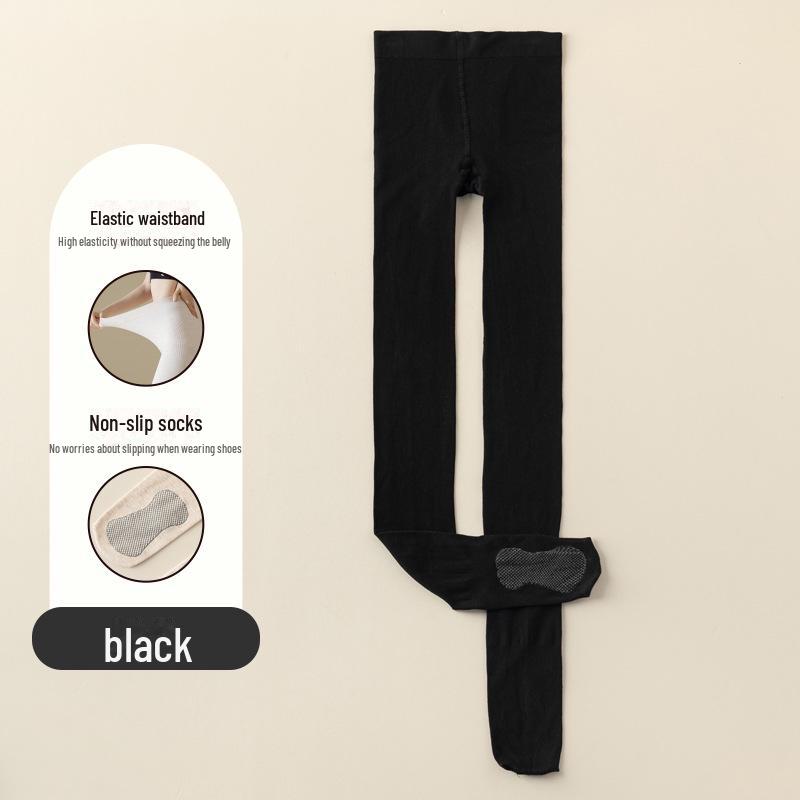 Beibige Women's Black Cotton Leggings - Winter-Ready, Bare Leg Effect, Thick Pantyhose