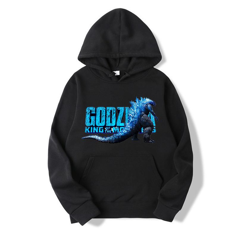 Godzilla Sweatshirt Adult Spring Autumn Hoodie with Hat Women Long Sleeve Clothes Pocket Cool Print Pullover Monster Clothes