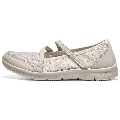 Be-Cool Fabric Synthetic Leather Slip-Resistant Durable Mary Jane Low-Top Casual Shoes Women Sneaker Natural 100366-NAT