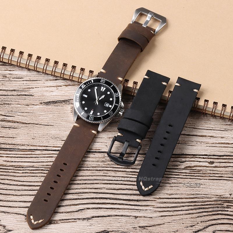 Cinturino Orologio in Pelle di Mucca Fatto a Mano per Panerai PAM111 441 Cinturino in Pelle Marrone Braccialetto Morbido da Uomo 22mm 24mm 26mm Cinturino Vintage