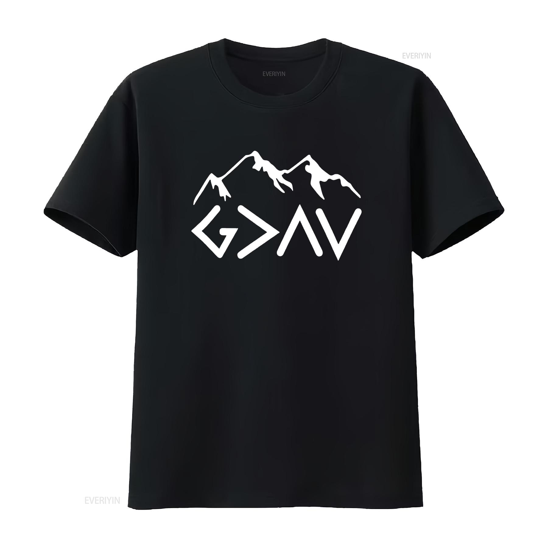 

God is Greater Than The Highs and Lows Men s Casual T Shirt vintage Washed Breathable homme Soft Stylish fashion Stretched 4XL