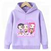 2026 Kinder Kpop Dämonenjäger Lila Hoodie - Warm, Lässig und Locker geschnitten für Jungen & Mädchen