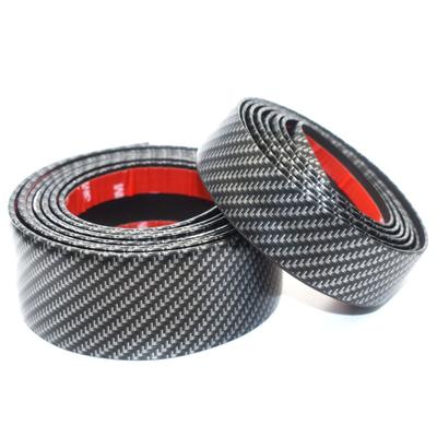 Carbon Fiber Rubber Moulding Strip Soft Black Trim Bumper Strip DIY Door Sill Protector Edge Guard Car Stickers Car Styling