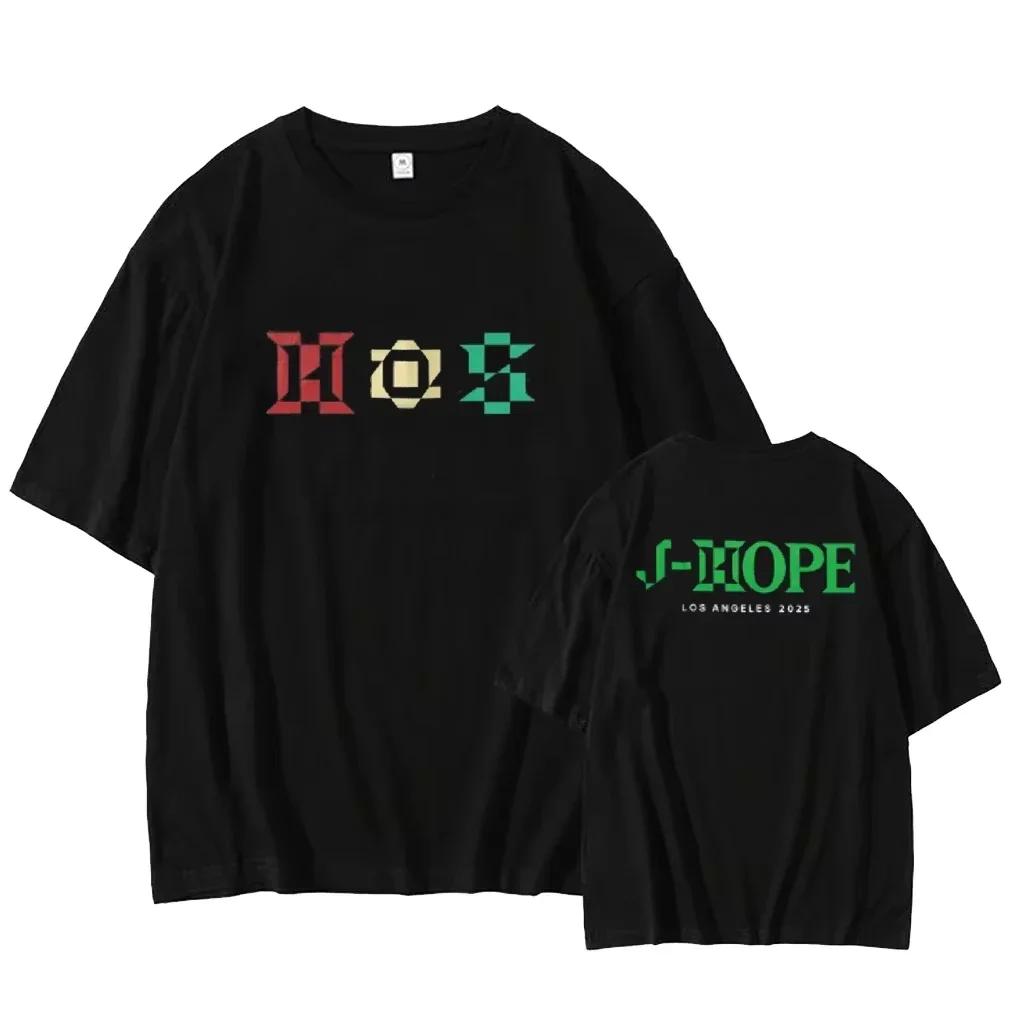 Hope on The Stage Street Kpop Fan Top Men Women T-Shirt J-HOPE LA World Tour Happy JIN Graphic Print O-Neck Summer Casual Tshirt