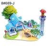 DIY 3D House Castle Windmill Model Assembling Puzzles Early Learning Kids Toy