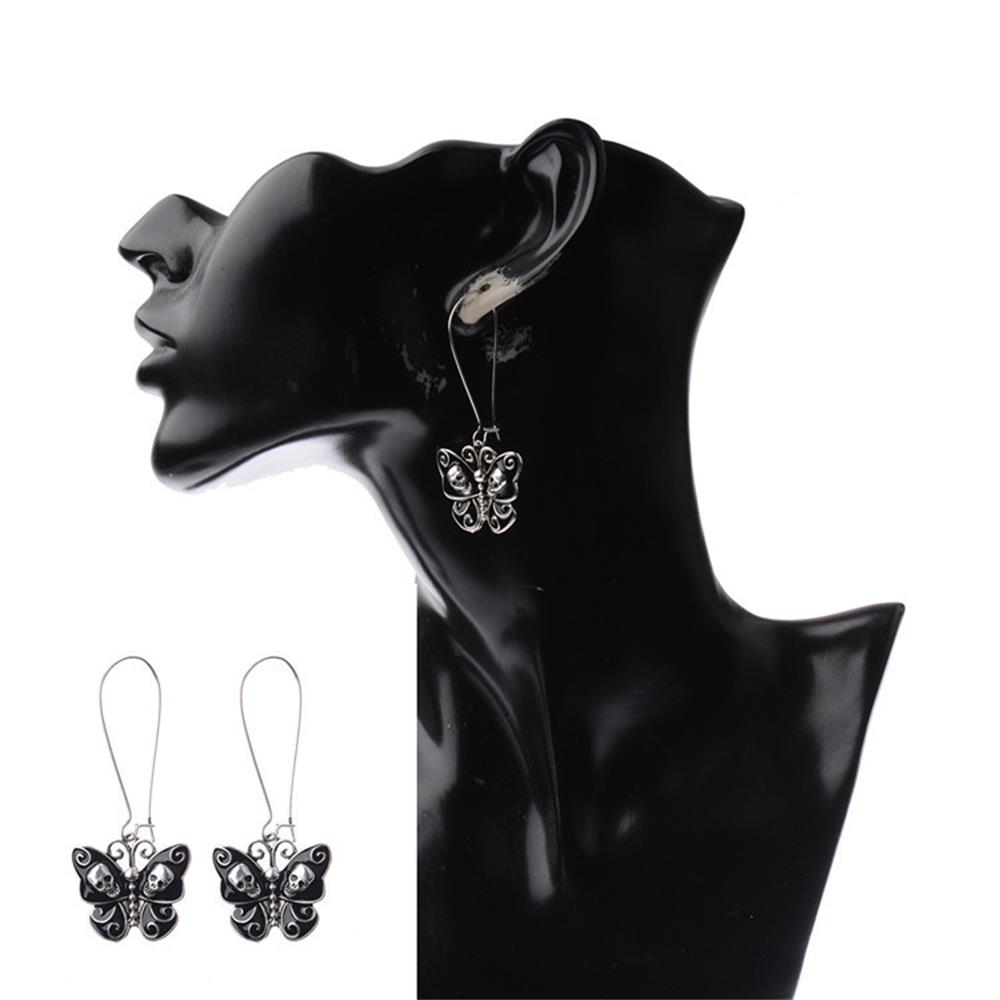 

1Pair Fashion Drop Skull Punk Hook Dhang Серьги Скелет Ушной Гвоздик Бабочка Украшения
