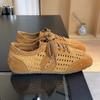 2025 summer new mesh breathable soft bottom flat bottom German training shoes women's sports and leisure shoes lightweight and versatile Forrest