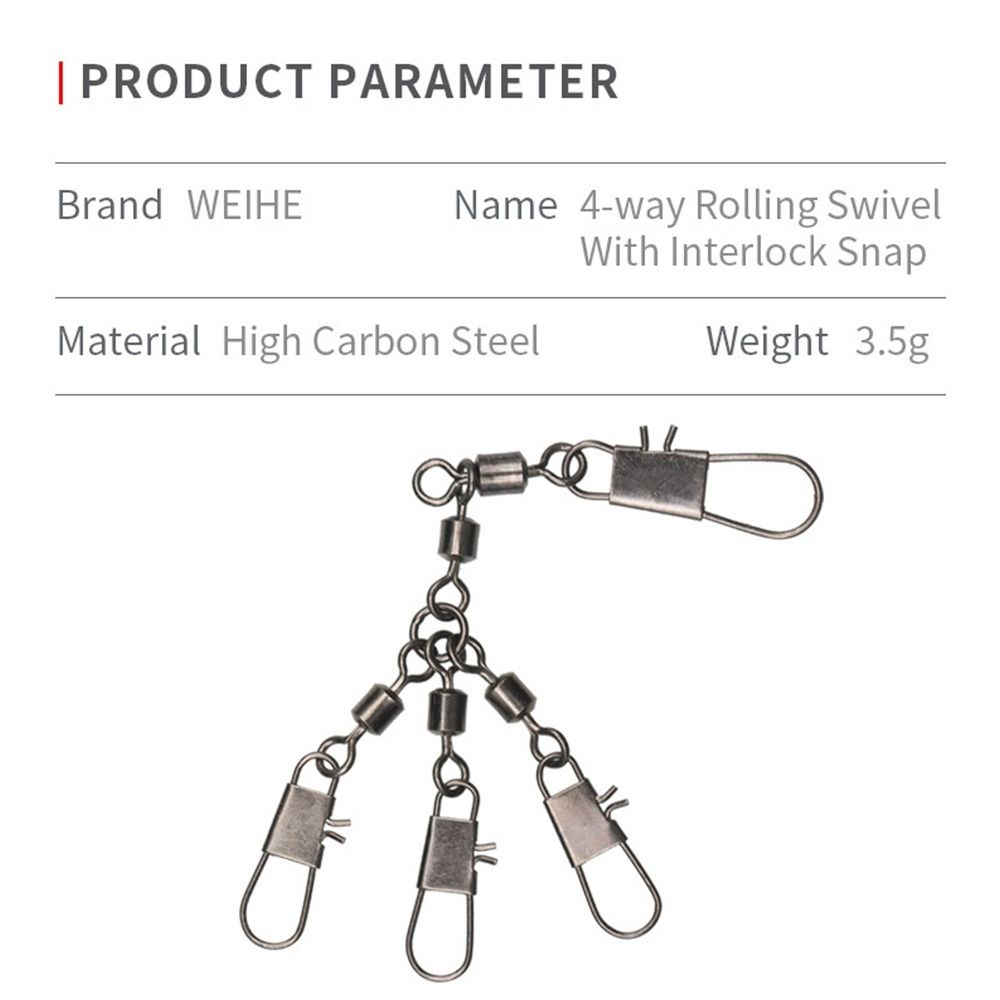 10pcs high strength Stainless Steel Solid Ring Rolling Swivel Heavy Duty Ball Fishing Snap Connector with Pin Bearing Barrel