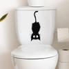 Adesivo per Tavoletta del WC Gatto Riccio Impermeabile Rimovibile Decalcomania Murale per Bagno Decorazione per la Casa