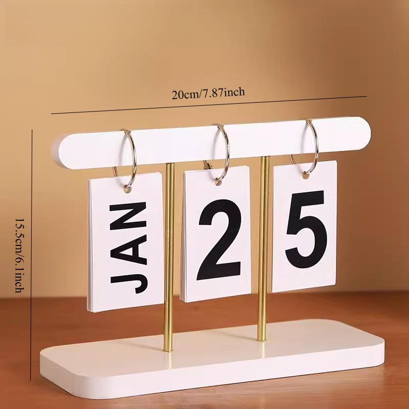 1PC Wooden Flip Calendar Desk Calendar Home Decoration Living Room Porch Office Desktop Wine Cabinet Decoration