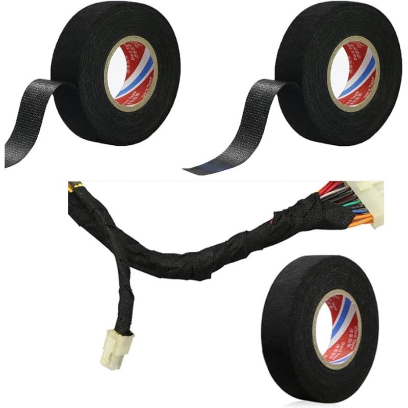 

Black electrical tape heat resistant wire harness bundling insulation automotive wire cloth wrap waterproof cable tape 9mm-15m