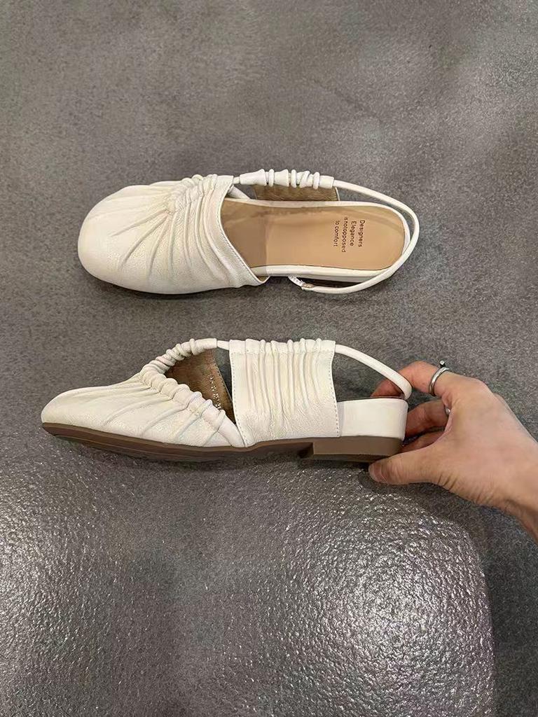 Women's Sandals Flats Designer Shoes Elegant Slingback Slippers Summer 2025 New Trend Slides Walking Dress Mujer De Zapatillas