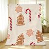 Soft Flannel Fleece Christmas Blanket – Cozy Gingerbread Man, Candy Cane, Snowflake Print, All Season Warm Throw for Home & Office, Festive Vibe