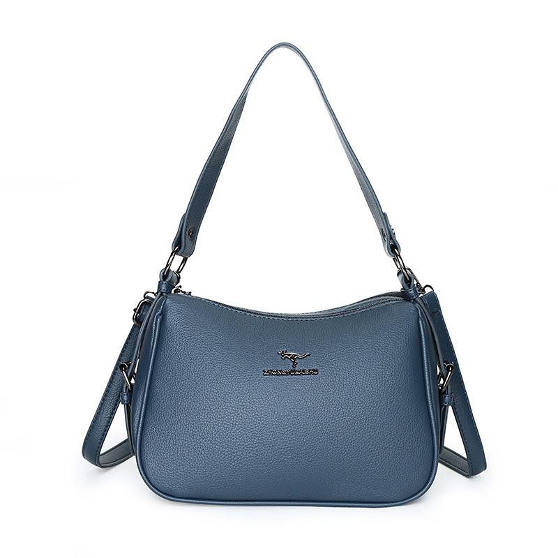 High-end Soft Leather Medium Mother Bag Women's Bag New Fashion Messenger Bag Simple and Versatile Temperament Single Shoulder Armpit Bag
