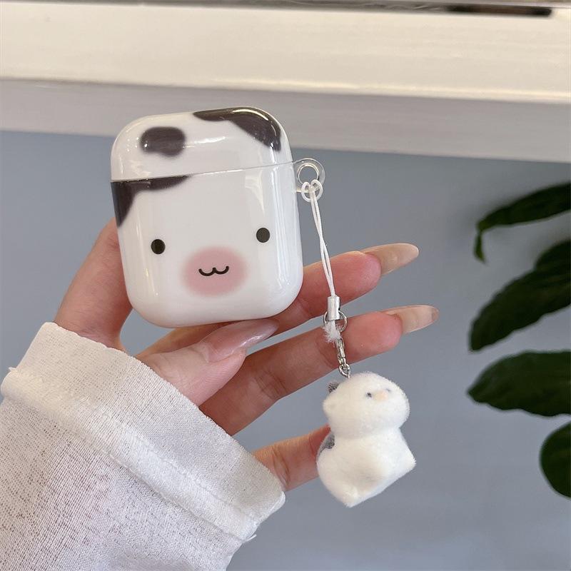 Fun Cute Big Face Cow for AirPods 1 /pro1 Earphone Protective Case Cover Two or Three Generations of New Girls