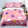 3Pcs Birds And Teaware Pattern Duvet Cover Set Digital Print Colorful Polyester Bedding With Zipper Closur For Kids Gifts