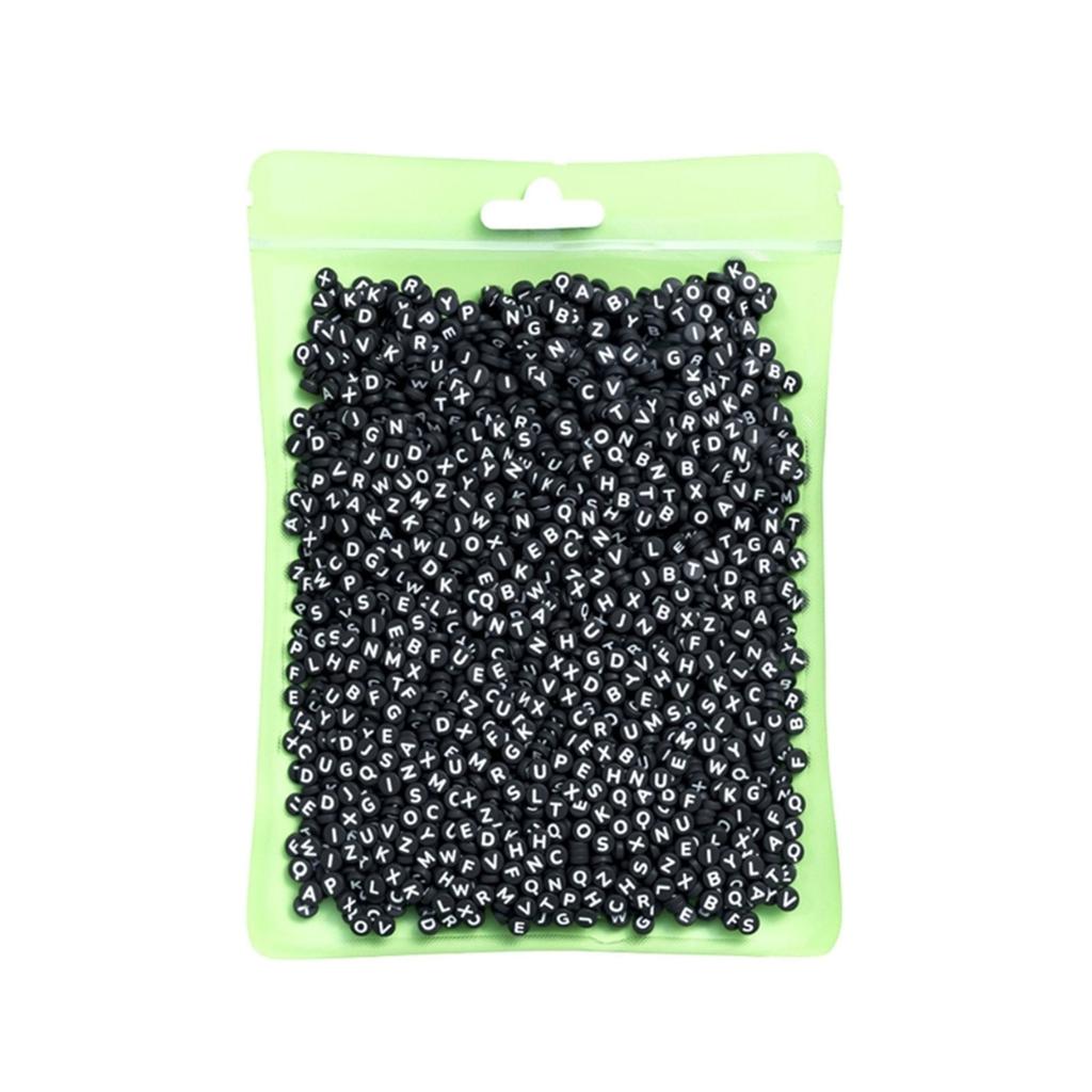 800 Pieces A-Z Letter Beads 7x4mm Alphabets Beads Round Beads Acrylic Letter Bead Kits for Bracelet Jewellery Making
