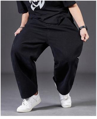 Men's Jeans Loose Straight Leg Wide Leg Elastic Waist Pants