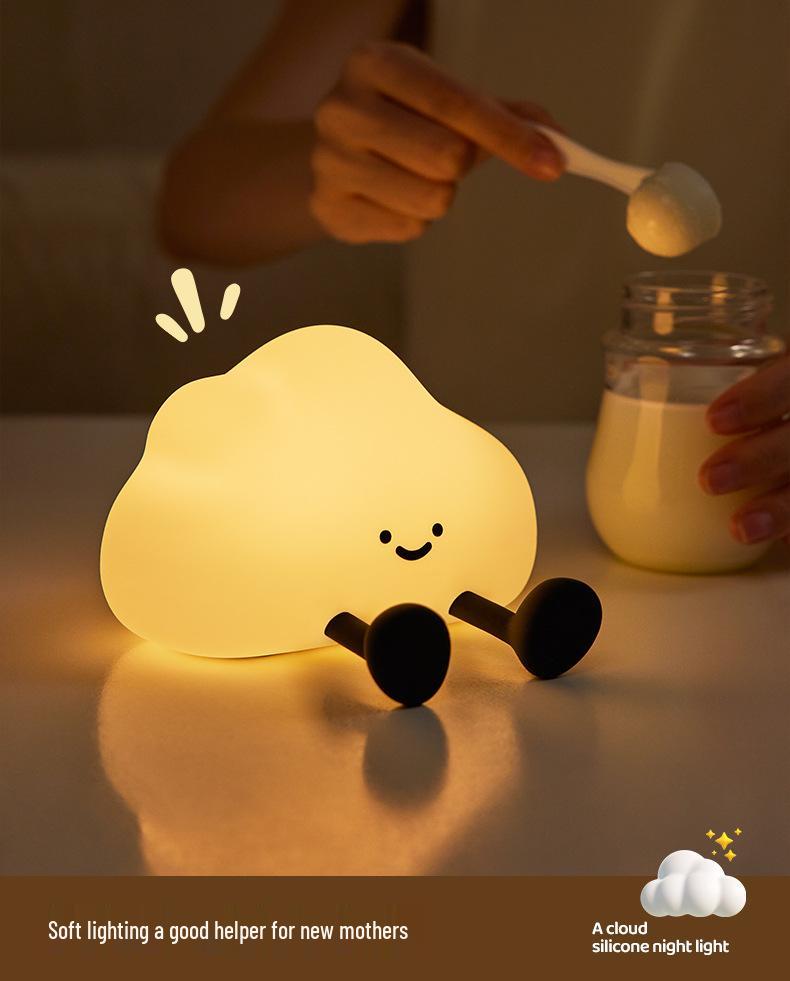 Cloud Silicone Rechargeable Night Light - Creative Bedside & Desk Atmosphere Lamp Y