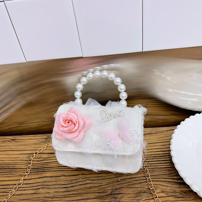 2025 Kinder Prinzessin Perle Schleife Umhängetasche
