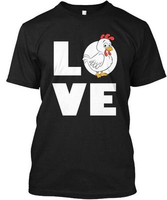Love Chicken Leuke Cadeaus J Guy Zwart T-shirt Gemaakt in de VS Maat S tot 5XL
