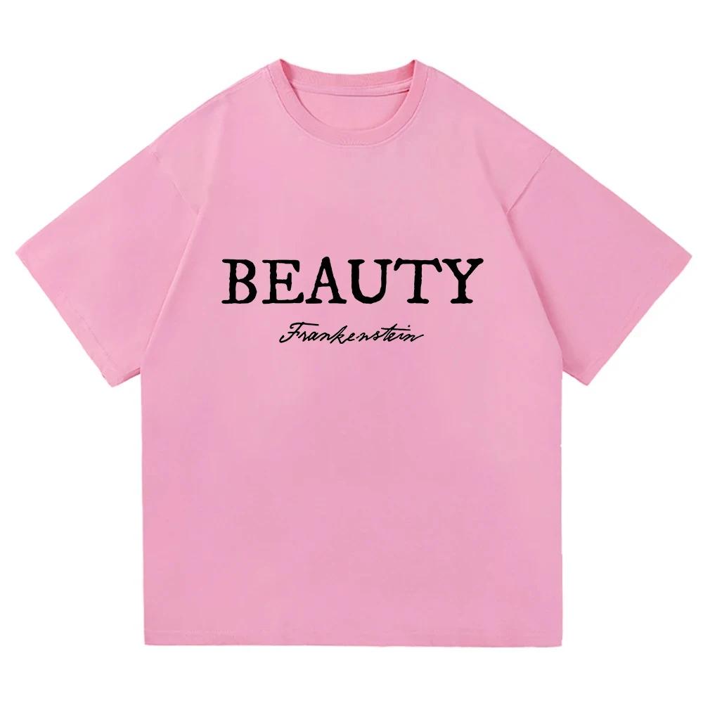 Frankenstein Beauty Creator Tshirts Unisex Streetwear Casual Short Sleeve Oneck Male Tshirt Summer Men Women Letter Print Tees