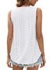 European & American Women's Summer Crew Neck Eyelet Sleeveless Tank Top T-Shirt