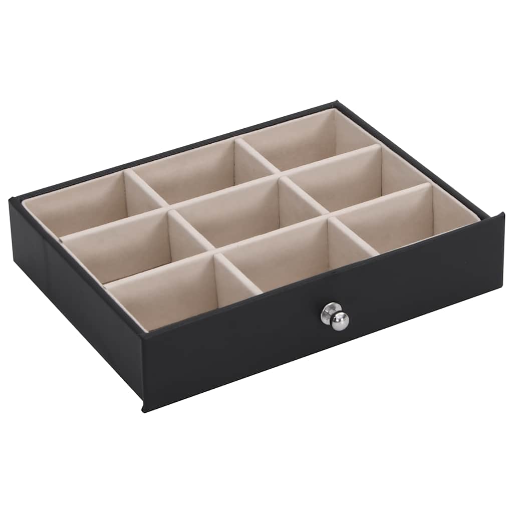 6 Tier Jewelry Box with Mirror and Lock Black