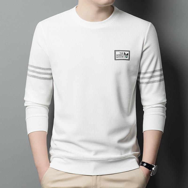 Spring and Autumn New Men's Round Neck T-Shirts for Young and Middle-aged Casual Trendy Sweaters Bottoming Shirts