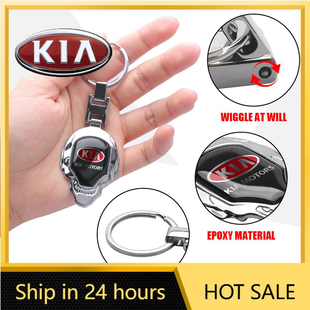2026 Het Bilklistermärke Bilstyling Skalle Logotyp Nyckelhängare Nyckelringar Nyckelring För Kia GT Stinger Picanto Soul Ceed Sportage 3 Rio F