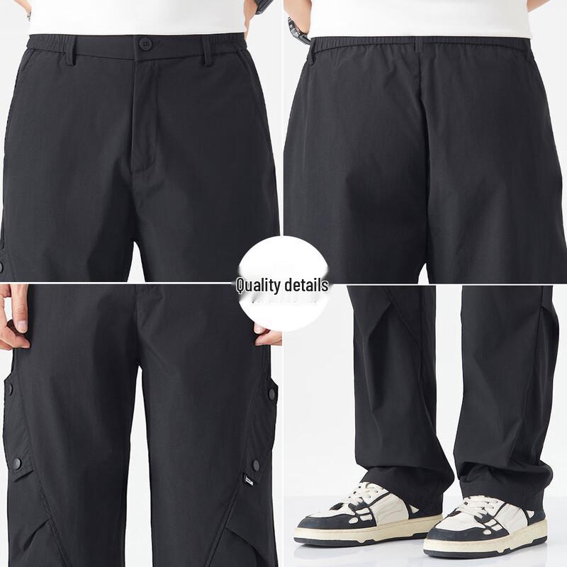 Izzue Men's Workwear Straight-Leg Casual Pants