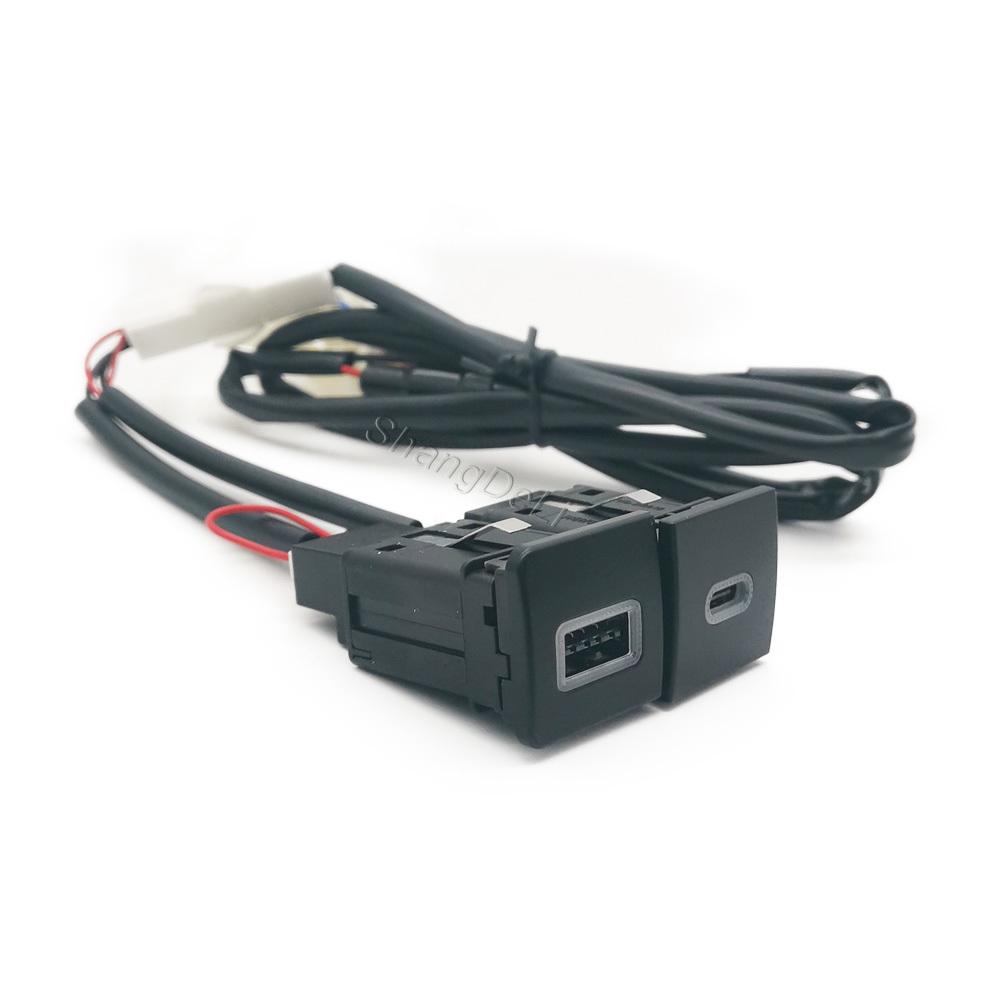 12V/24V Car Dual Charger USB QC3.0 PD Type C Charging Power Adapter Fit For Golf 6 For Jetta 5 MK5 For Scirocco 2006 - 2012