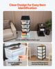 VEVOR Plastic Storage Drawers Cart, 4 Drawers Storage Organizer with Wheels, Rolling Closet Organization and Storage Dividers
