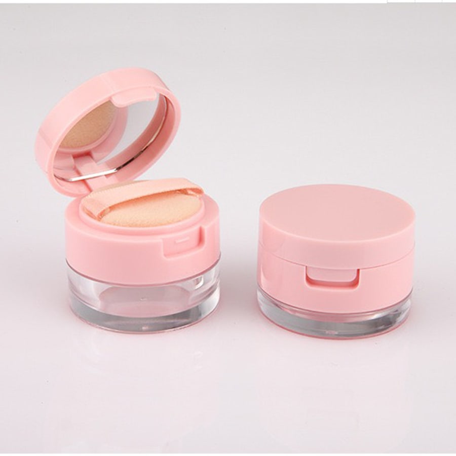 5g Compact Portable Loose Powder & Honey Powder Makeup Case with Powder Puff, Equipped with Mirror, Travel Container