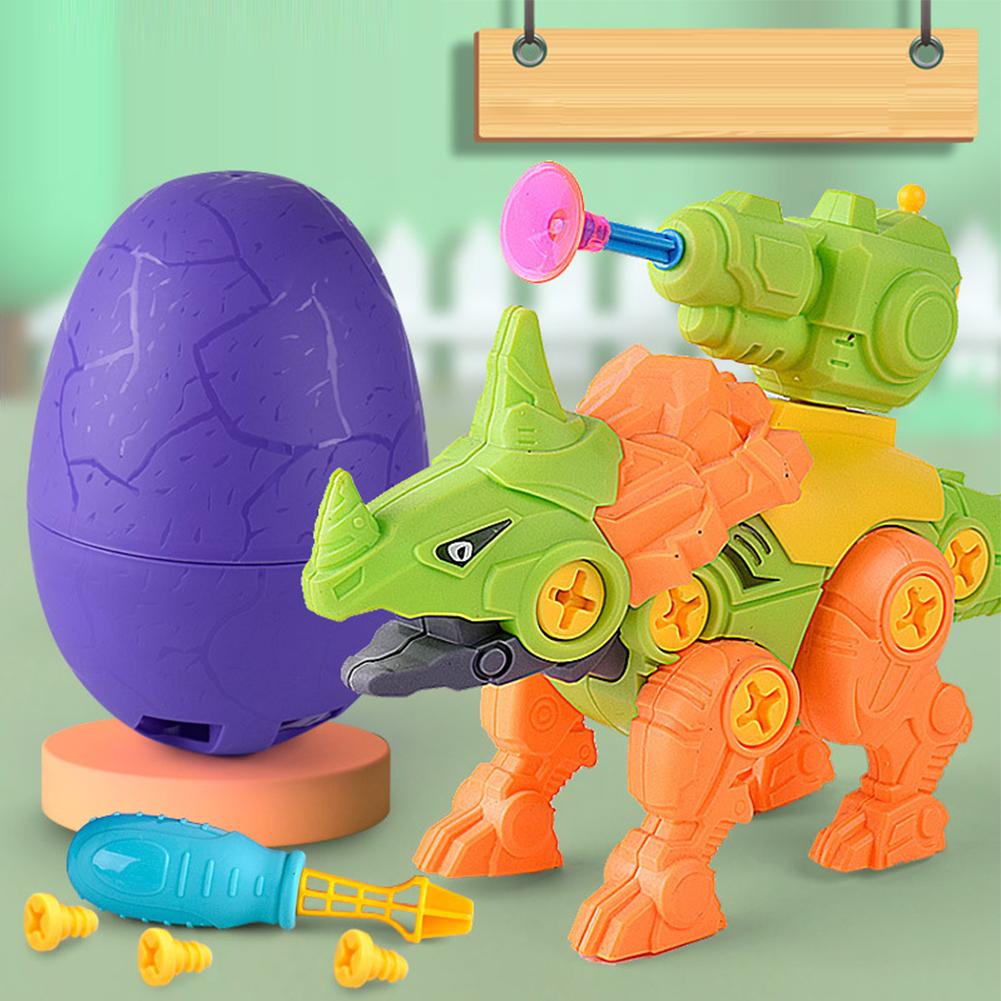 

Take Apart Dinosaur Toys Children Diy Dinosaur Egg Disassembly Assembly Nuts Building Block Toys For Boys Gifts Centrosaurus + egg + launcher #1