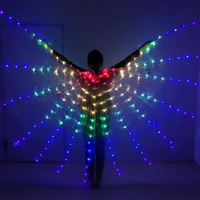 Siying LED Parlak Kelebek Kanatları Pelerin - Yetişkin Renkli Floresan Gösteri Aksesuarları