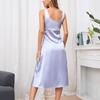 Women's Fashion Casual Solid Color Sleeveless Waist V-neck Dress