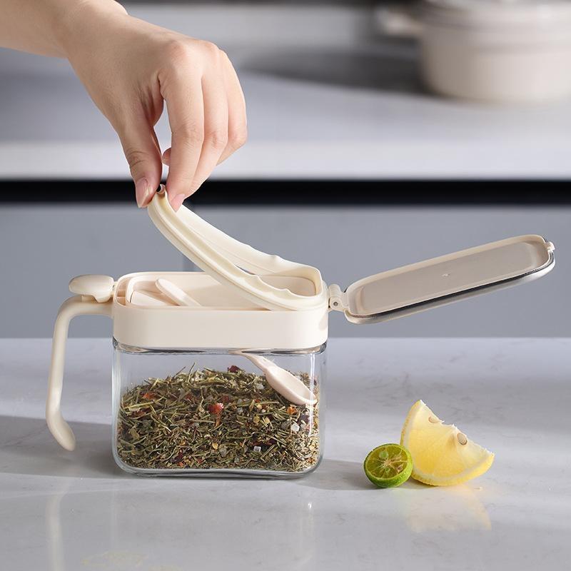 500Ml Seasoning Box Sealed Moisture-Proof Seasoning Bottle Large Capacity With Spoon Spice Storage Container Kitchen